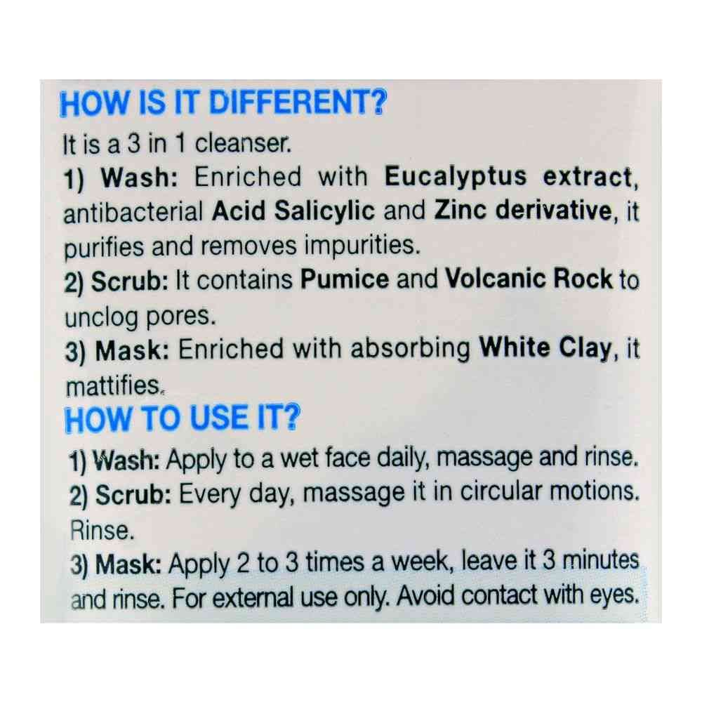 Garnier Skin Active Pure Active 3-In-1 Wash + Scrub +Mask, For Oily Skin, 50ml