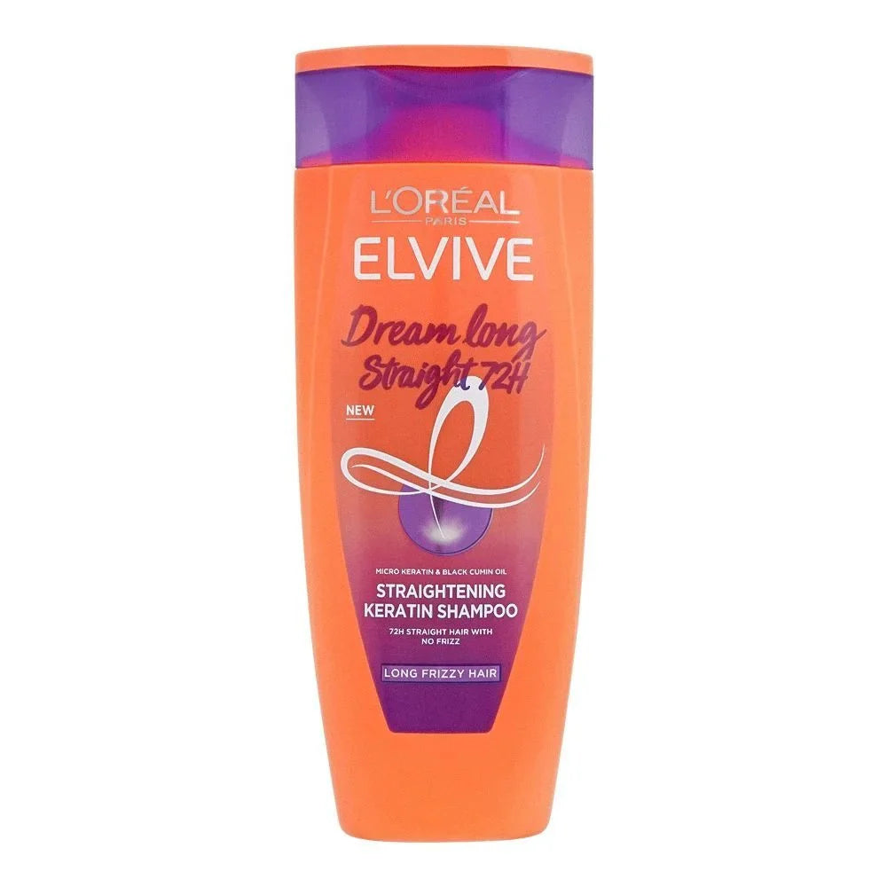 L'Oreal Paris Keratin Straight 72H Straightening Shampoo, For Unruly Wavy To Frizzy Hair, 360ml