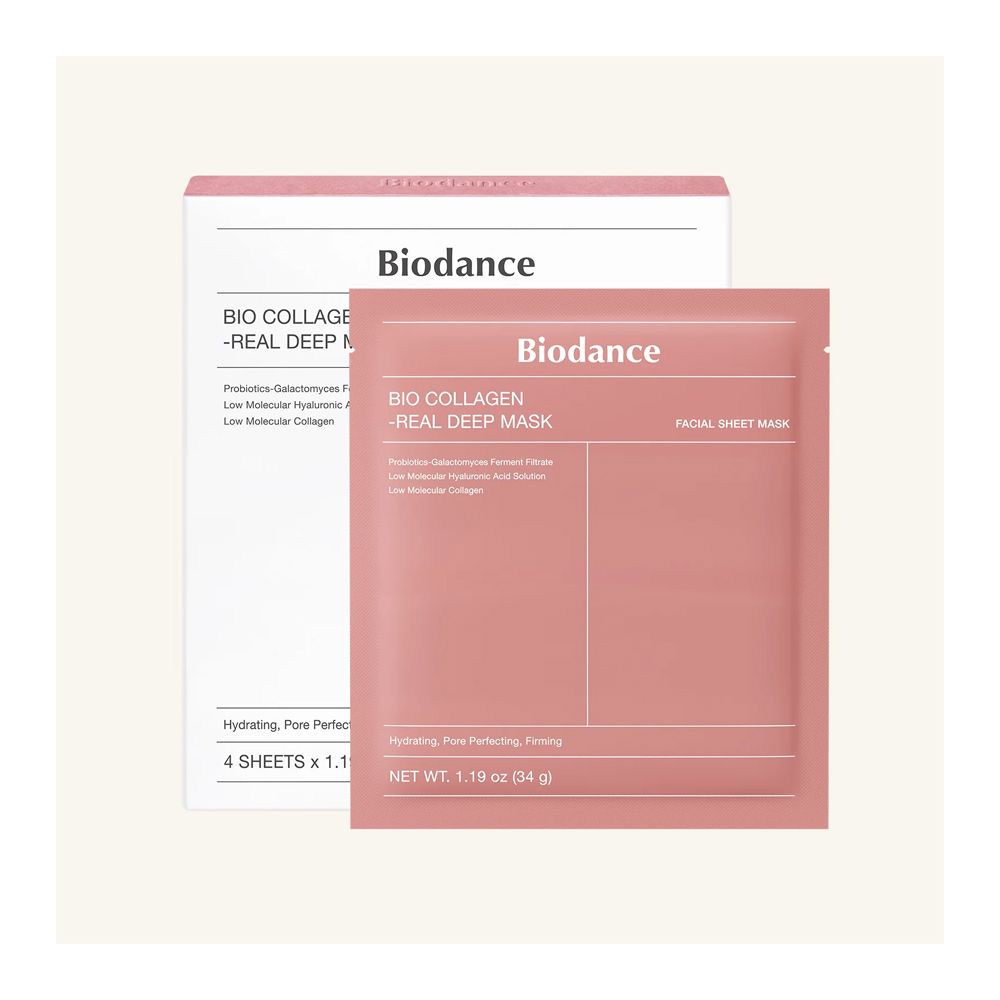 Biodance Bio Collagen Real Deep Facial Sheet Mask, Hyaluronic Acid, Niacinamide, For All Types Of Skin, 34g