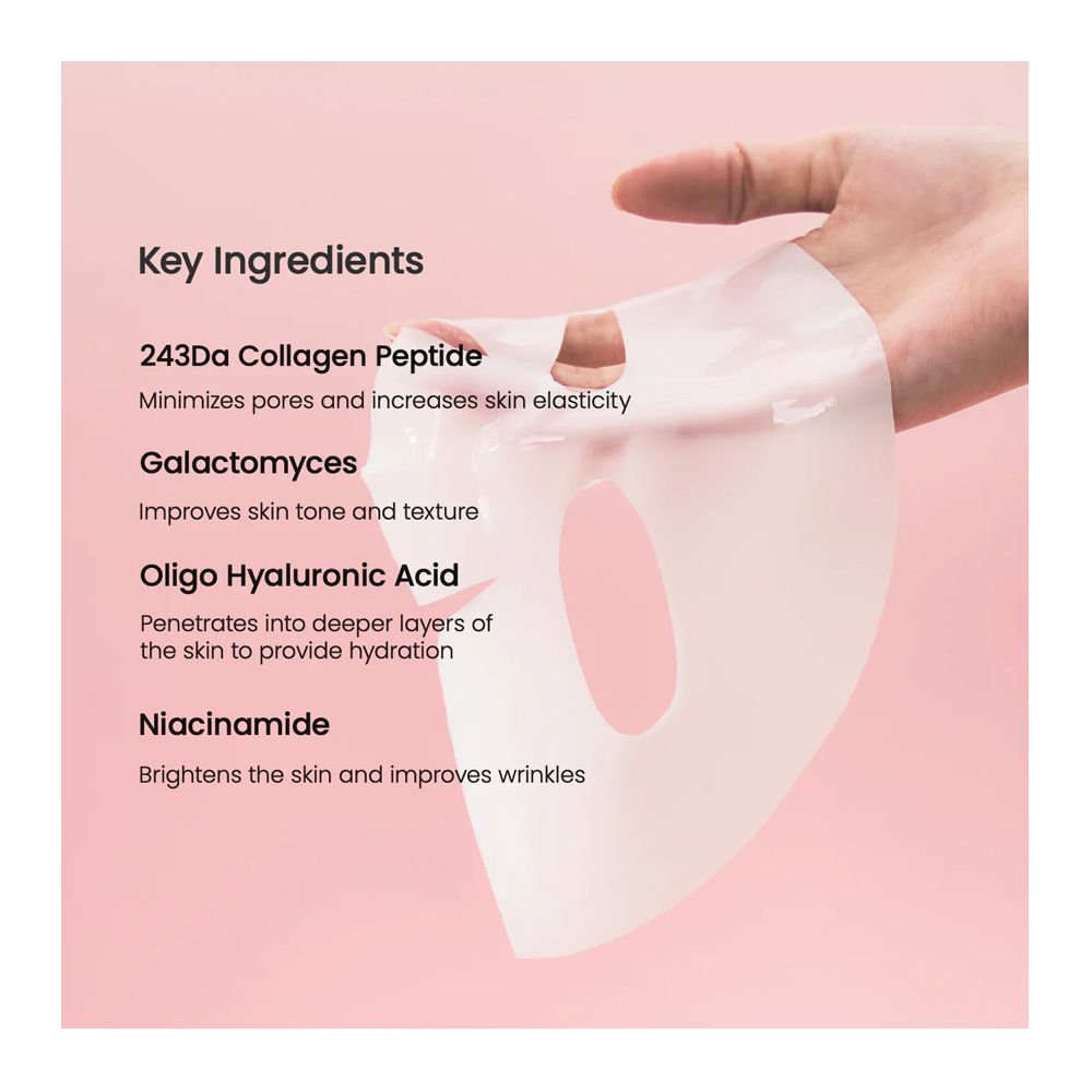 Biodance Bio Collagen Real Deep Facial Sheet Mask, Hyaluronic Acid, Niacinamide, For All Types Of Skin, 34g