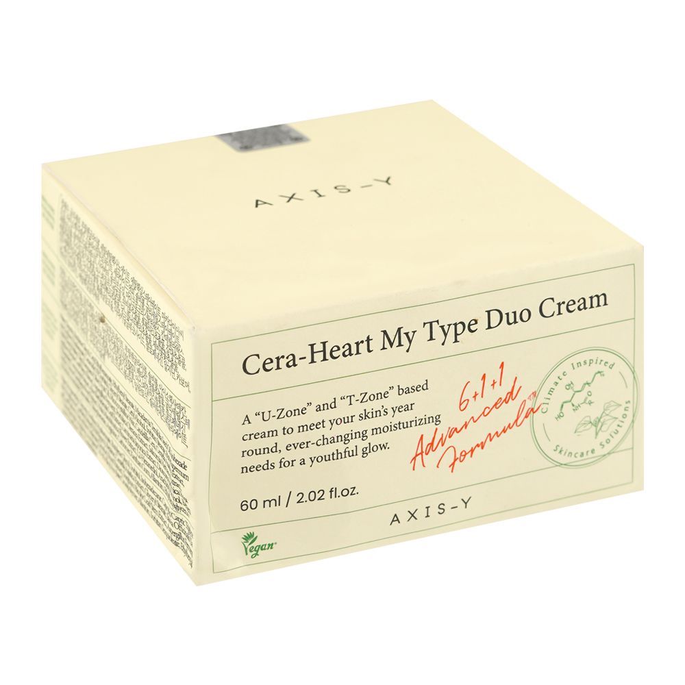 Axis-Y Cera-Heart My Type Duo Moisturizer Face Cream Heartleaf & Ceramide, For All Skin Types, 60ml