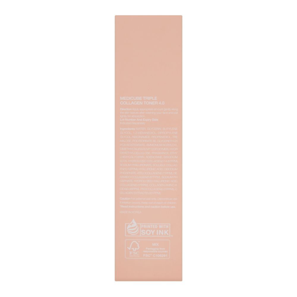 Medicube Triple Collagen Toner, Hydrolyzed Collagen + Atelocollagen, For All Types Of Skin, 140ml