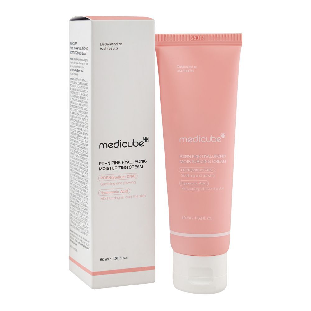 Medicube PDRN Pink Hyaluronic Moisturizing Cream, Hyaluronic Acid, Glycerin & Niacinamide, For Dull & Combination Skin, 50ml