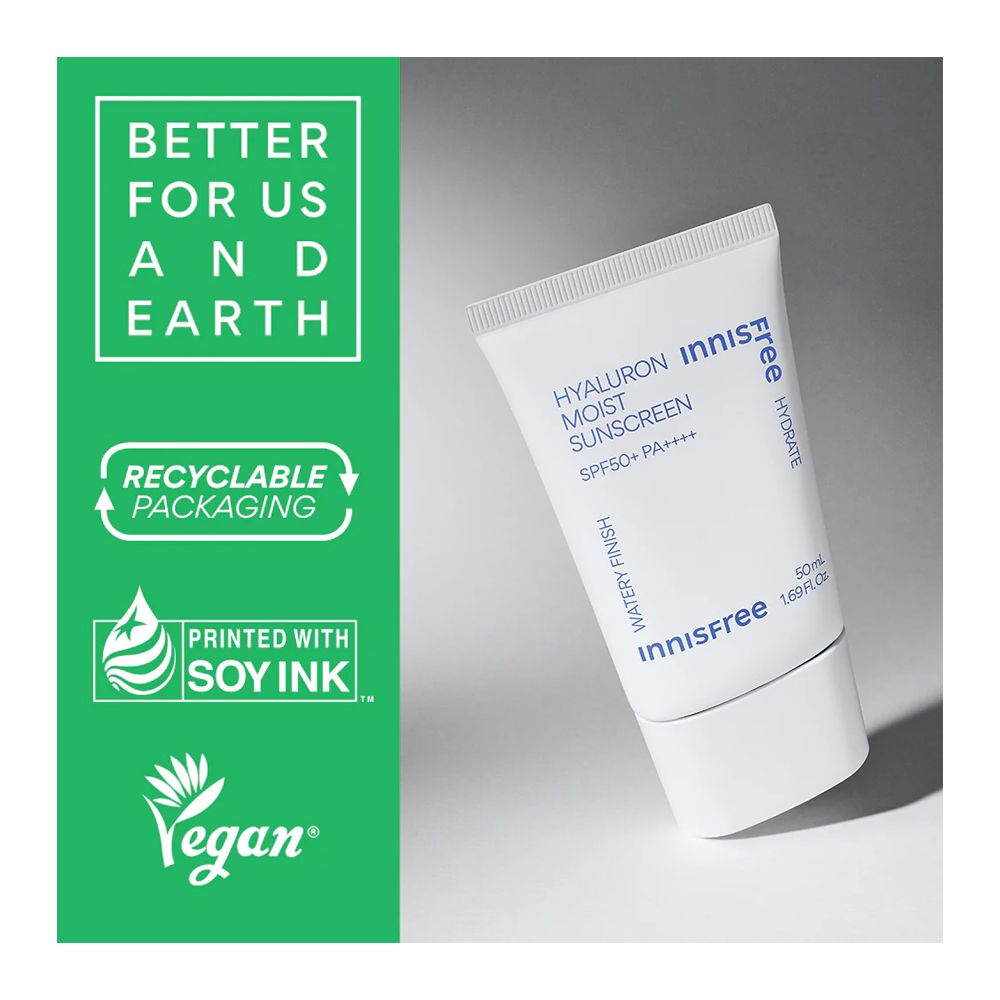 Innisfree Hyaluron Moist Sunscreen, SPF50+ PA+++ For Sensitive Skin, 50ml