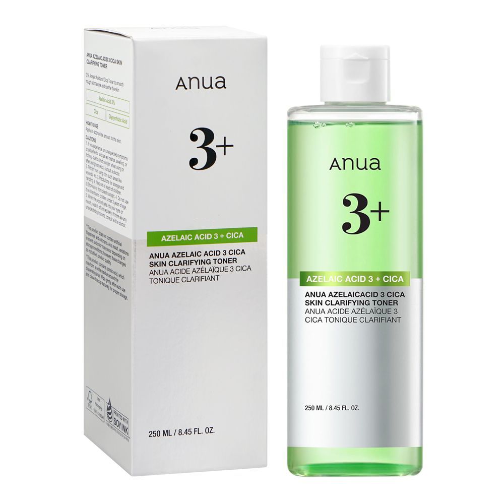 Anua 3+ Azelaic Acid 3 + Cica Skin Clarifying Toner, Salicylic Acid, Citric Acid, For Smooth Skin, 250ml