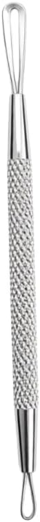 KUM Blackhead Remover Tool, Stainless Steel, Dual-Ended with Textured Grip, Professional Nail and Face Care