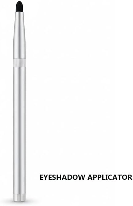 KUM Eyeshadow Applicator Brush, Silver with Black Tip, Synthetic Bristles, 15cm Length