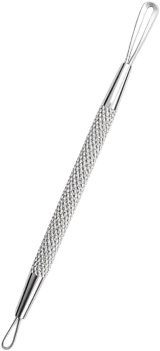 KUM Blackhead Remover Tool, Stainless Steel, Dual-Ended with Textured Grip, Professional Nail and Face Care