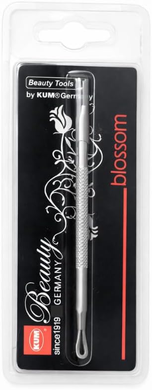 KUM Blackhead Remover Tool, Stainless Steel, Dual-Ended with Textured Grip, Professional Nail and Face Care