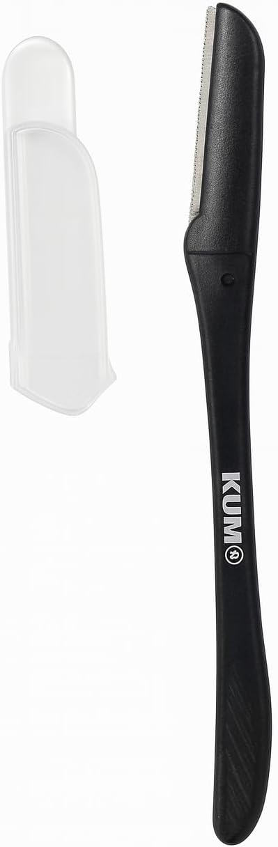 KUM Sharp Eyebrow Razor with Protective Cap – Precision Trimmer for Eyebrows, Facial Hair & Fine Detailing – Made in Germany