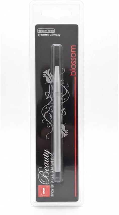 KUM Eyeshadow Applicator Brush, Silver with Black Tip, Synthetic Bristles, 15cm Length