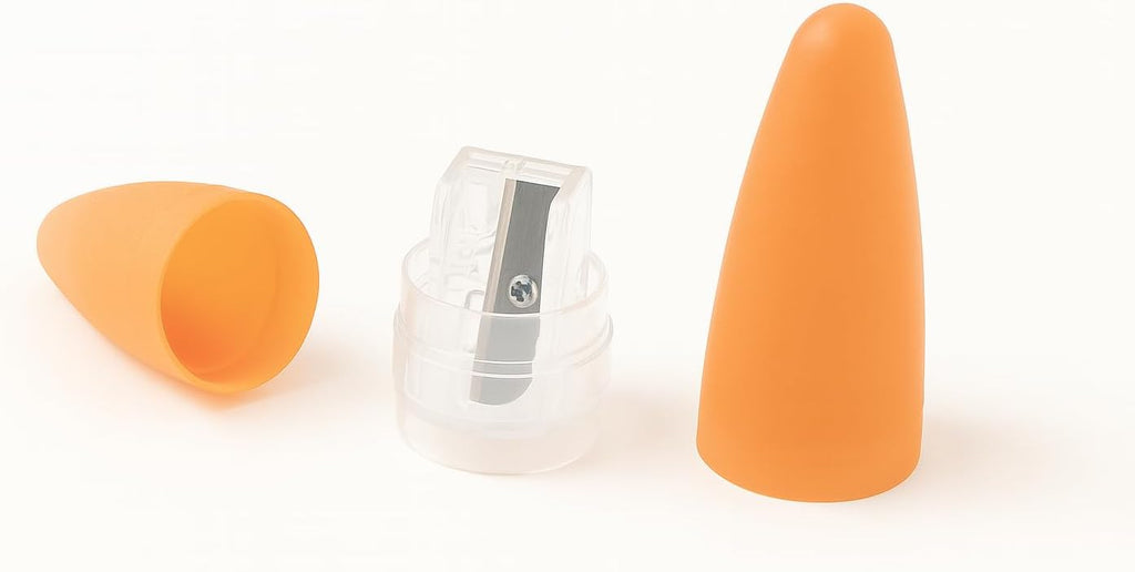 KUM Ellispe Orange Cone Cosmetic Sharpener with Protective Case – Precision Makeup Pencil Sharpener for Eyeliners & Lip Liners – Made in Germany