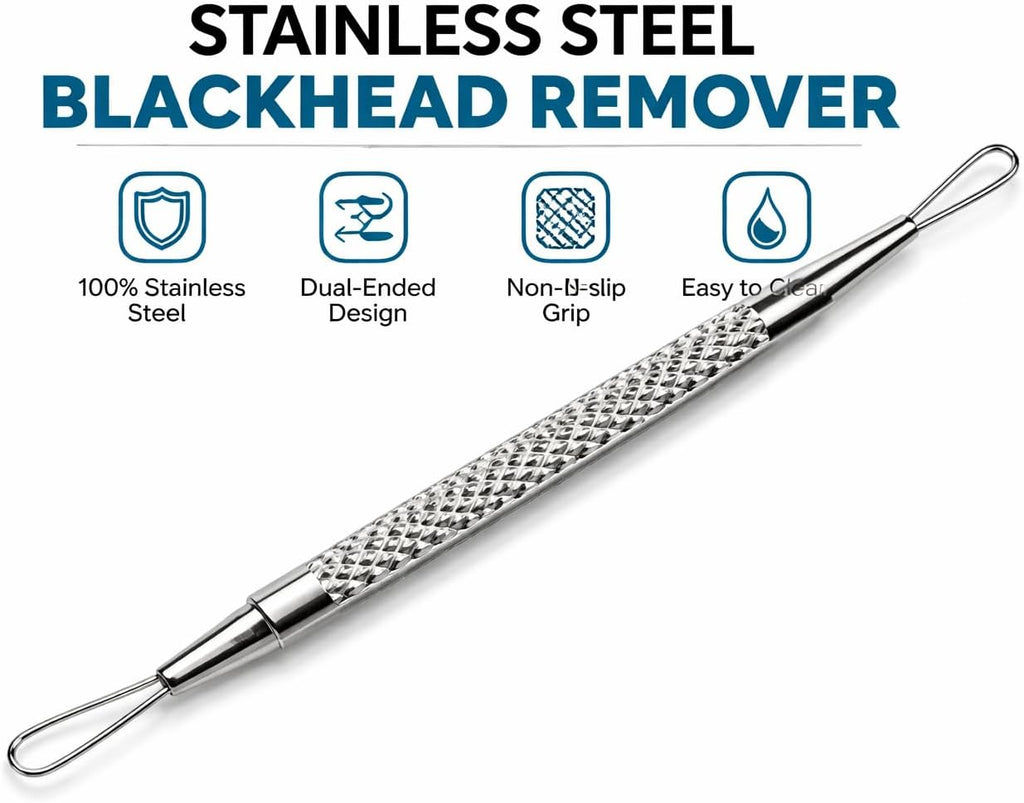 Color Studio Professional Stainless Steel Double-Ended Blackhead Remover Tool | Professional Beauty Tool by KUM Germany