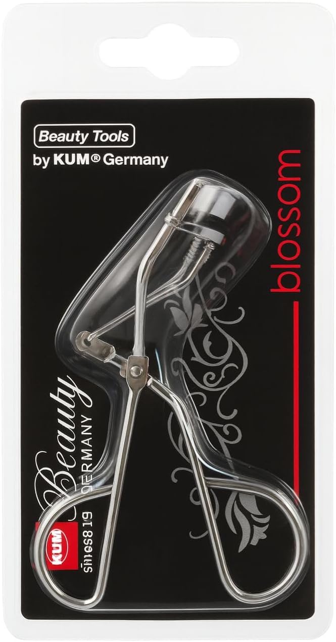 KUM Germany Eyelash Linear Curler Precision Stainless Steel Mini Lash Curler for Natural Curl & Lift, Handy Grip, Vegan & Cruelty-Free