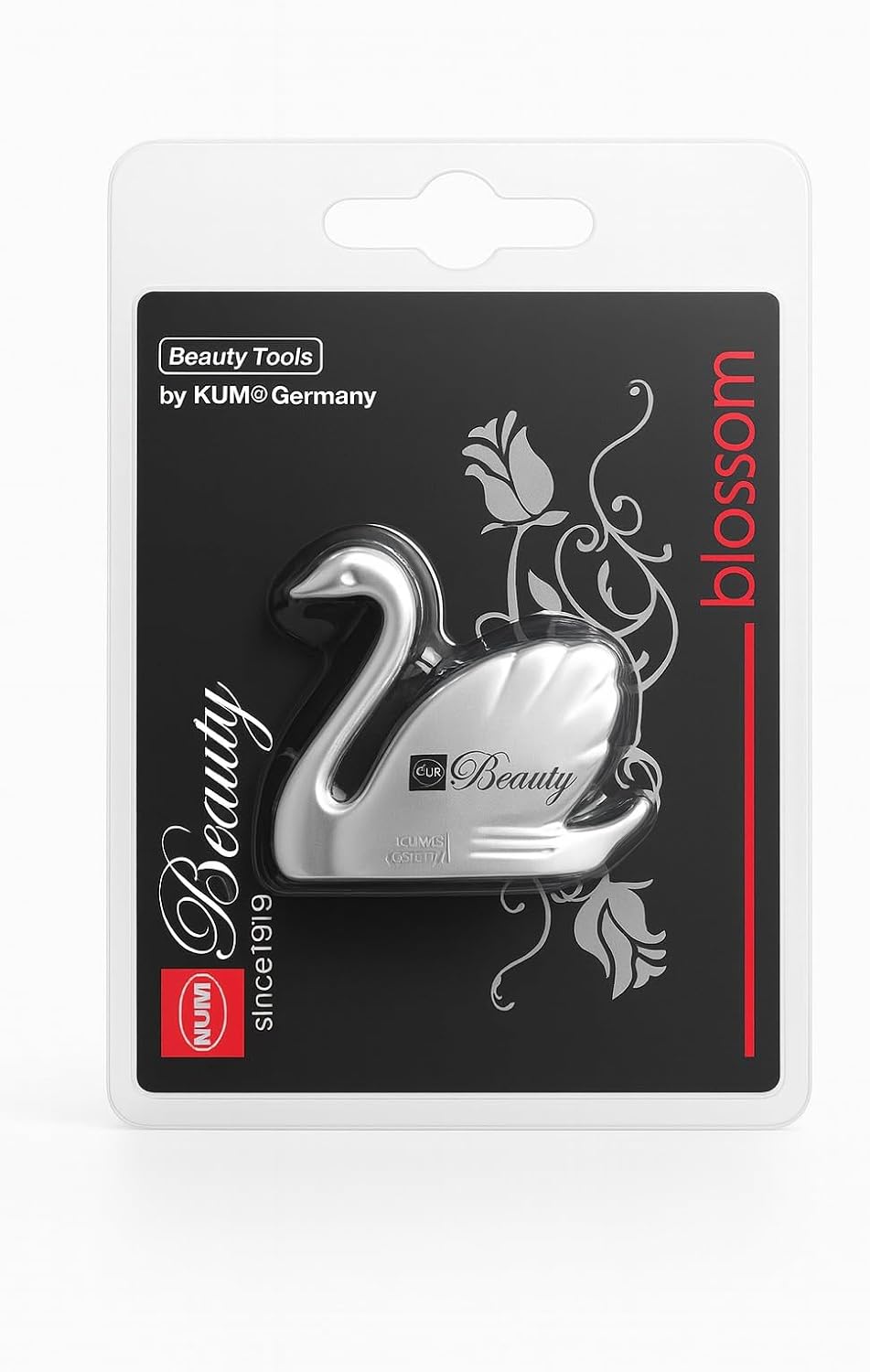 KUM Germany Little Swan Silver Cosmetic Sharpener – Premium Makeup Pencil Sharpener for Eyeliners & Lip Liners – Elegant Swan Design