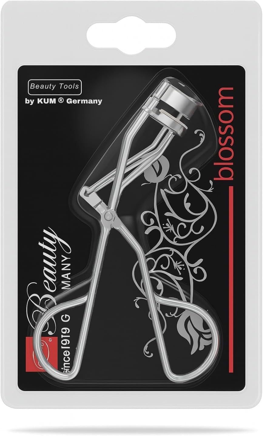 KUM Germany Crown Eyelash Curler with Soft Silicone Pads for Natural, Long-Lasting Curl Stainless Steel, Comfortable Grip, Vegan & Cruelty-Free