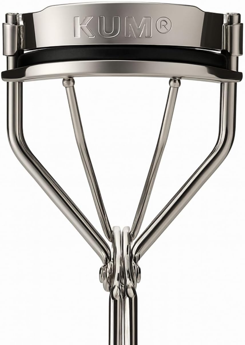 KUM Germany Eyelash Linear Curler Precision Stainless Steel Mini Lash Curler for Natural Curl & Lift, Handy Grip, Vegan & Cruelty-Free