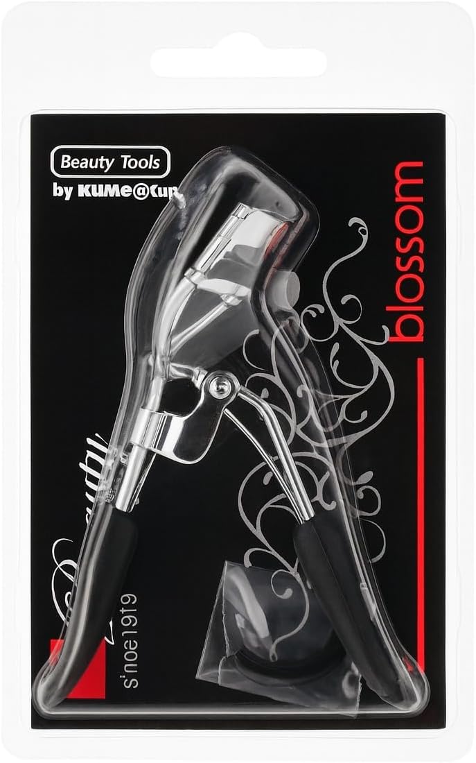 KUM Germany Professional Eyelash Curler Stainless Steel Lash Curler with Soft Silicone Pads Ergonomic Handle for Long Lashes Natural Curl Makeup Tool for Women