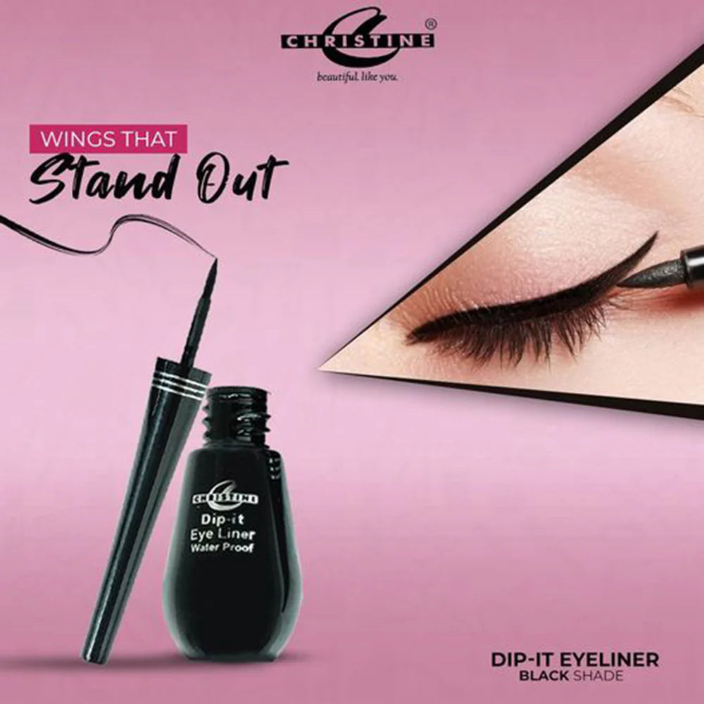 Christine Makeup Dip-It Water Proof Eye Liner - Black