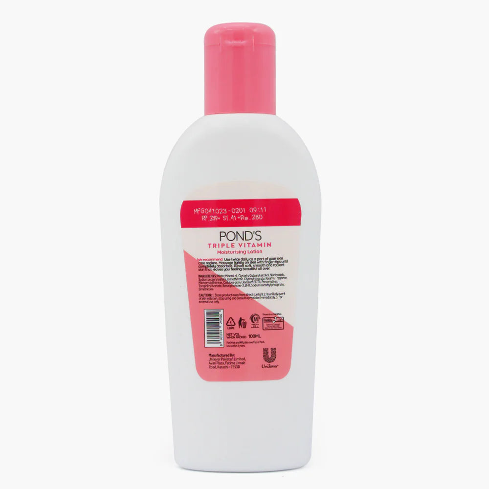 Pond's Triple Vitamin Silky Smooth Skin Moisturising Lotion - 100ml