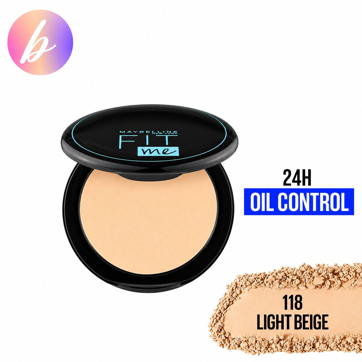Maybelline New York Fit Me Matte+Poreless Powder, 118 Light Beige