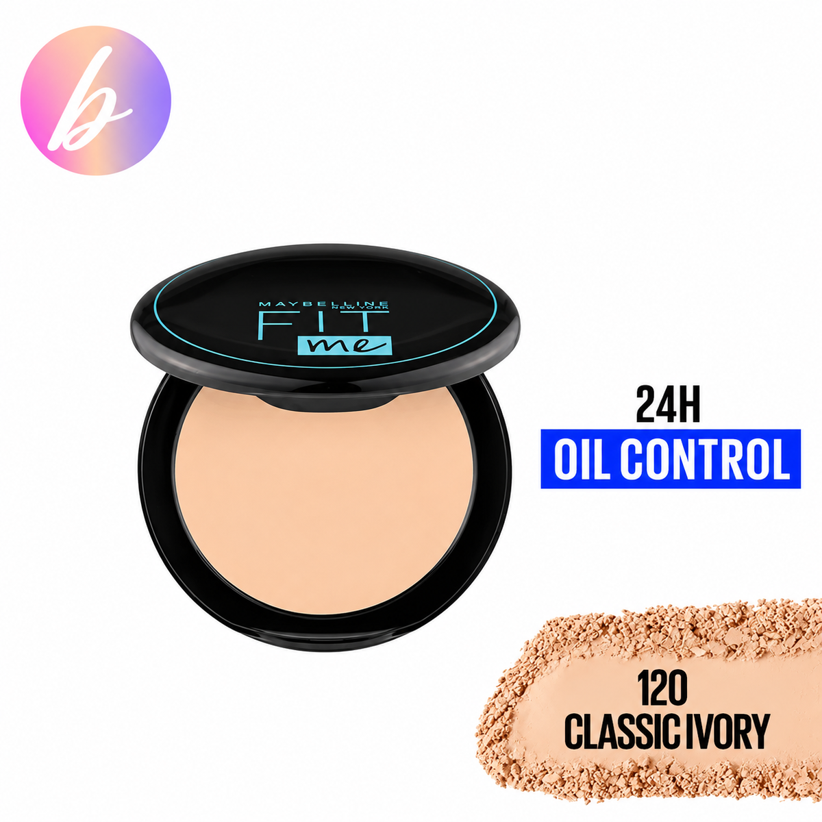 Maybelline New York Fit Me Matte+Poreless Powder, 120 Classic Ivory