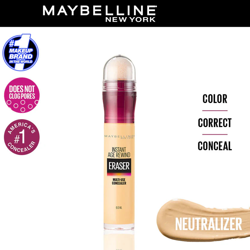 Maybelline New York Instant Age Rewind Eraser Dark Circles Concealer, 150 Neutralizer