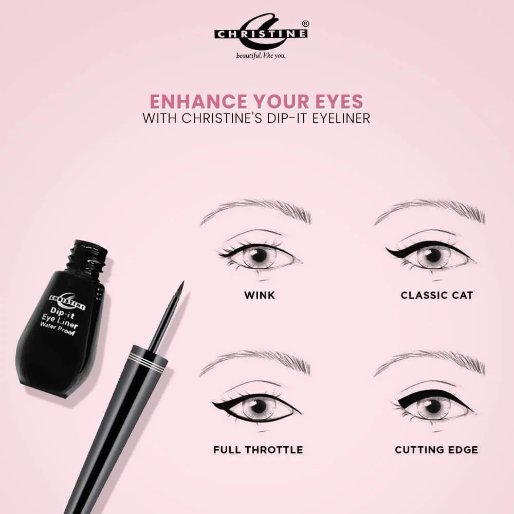 Christine Makeup Dip-It Water Proof Eye Liner - Black