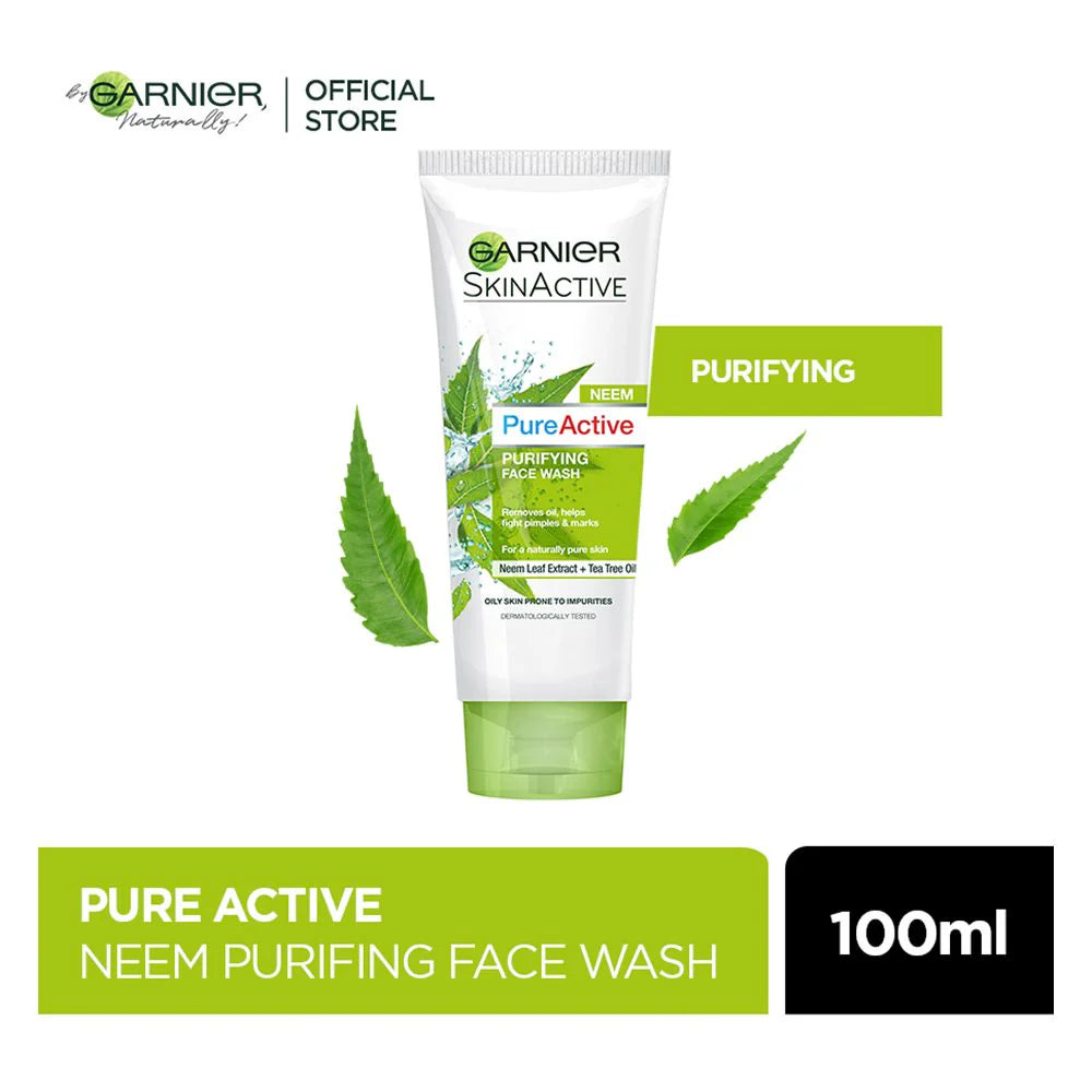 Garnier Skin Active Pure Active Neem Purifying Face Wash, For Normal To Oily Skin, 100ml
